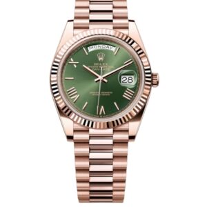 롤렉스 데이데이트 40mm Counterweight 228235-0025 Full Rose Gold Roman Numerals Olive Green Dial[ARF]