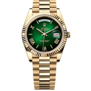 롤렉스 데이데이트 40mm Counterweight 228238-0061 Full Yellow Gold Roman Numerals Green Dial[ARF]