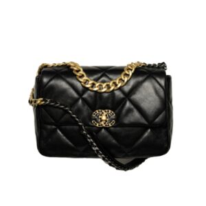 [프리미엄/해외배송]샤넬 19백 라지 플랩 백(블랙/금장/램스킨)