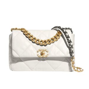 [탑티어/해외배송]샤넬 *정품가죽* 19백 라지(화이트/금장/램스킨)