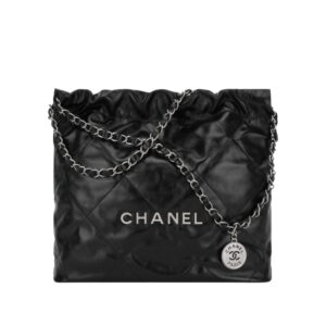 [탑티어/해외배송]샤넬 *정품가죽* 22백 스몰 핸드백(블랙/은장/카프스킨)