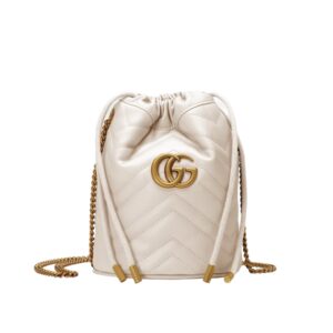 [프리미엄/해외배송]구찌 GG 마몽 미니 버킷백(화이트)