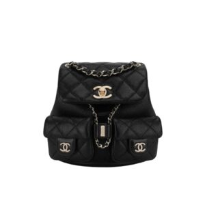 [프리미엄/해외배송]샤넬 듀마 백팩 더블포켓 스몰(블랙/금장/캐비어)