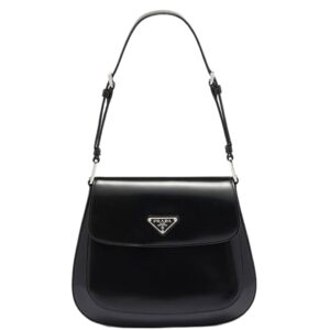 [프리미엄/해외배송]프라다 클레오 브러시드 레더 플랩 미디엄 숄더백(블랙)
