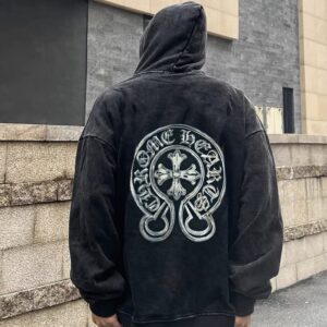 [국내배송]크롬하츠 홀스슈 말리부 크로스 워싱 후드티셔츠