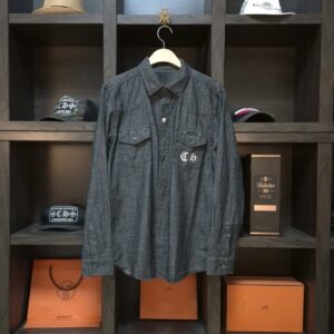 [국내배송]크롬하츠 카라 메탈스터드 워싱 데님 청셔츠