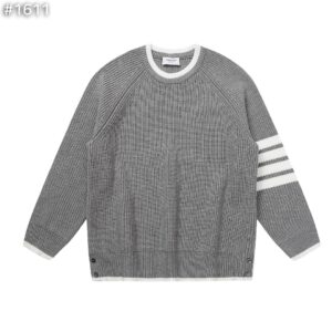 [국내배송]톰브라운 4bar 울 배색 라운드 니트