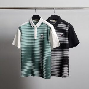 [국내배송]버버리 B자수 스트라이프 반팔 카라티