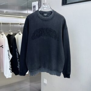 [국내배송]발렌시아가 덧댐로고 맨투맨 워싱 티셔츠