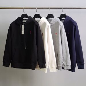 [국내배송]아미 스몰하트자수 코튼 후드티