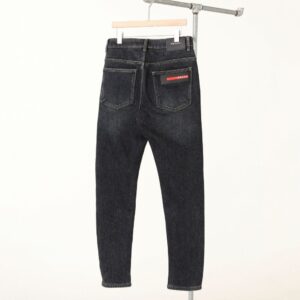 [국내배송]프라다 워시드 포켓로고 기모 데님진