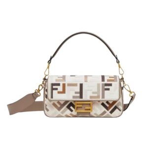 [프리미엄/해외배송]펜디 바게트 백 미디엄 FF(멀티 그레이/자카드)